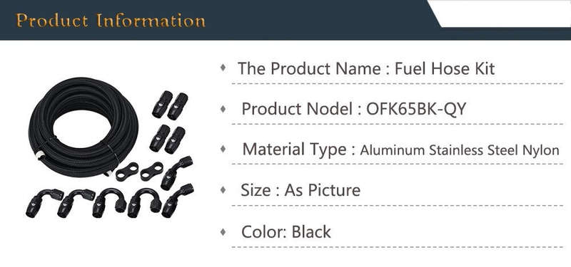 Buy High-Quality 5Meter AN6 Braided Oil/Fuel Hose Kit with Fittings and Clamps