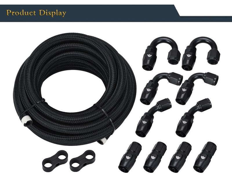 Buy High-Quality 5Meter AN6 Braided Oil/Fuel Hose Kit with Fittings and Clamps