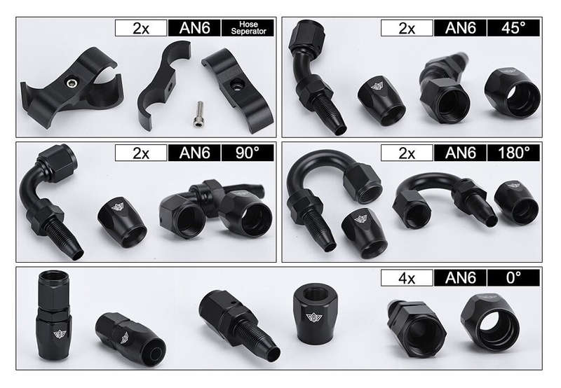 Buy High-Quality 5Meter AN6 Braided Oil/Fuel Hose Kit with Fittings and Clamps