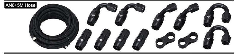 Buy High-Quality 5Meter AN6 Braided Oil/Fuel Hose Kit with Fittings and Clamps