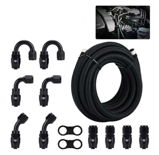 Buy High-Quality 5Meter AN6 Braided Oil/Fuel Hose Kit with Fittings and Clamps