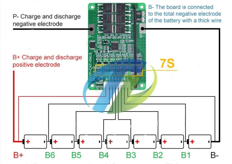 7S 29.4v 20Amp BMS for 18650 Li-ion Batteries