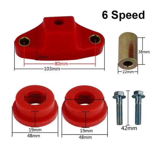Front & Rear Shifter Stabilizer Bushing Kit (6 Speed ) For Subaru