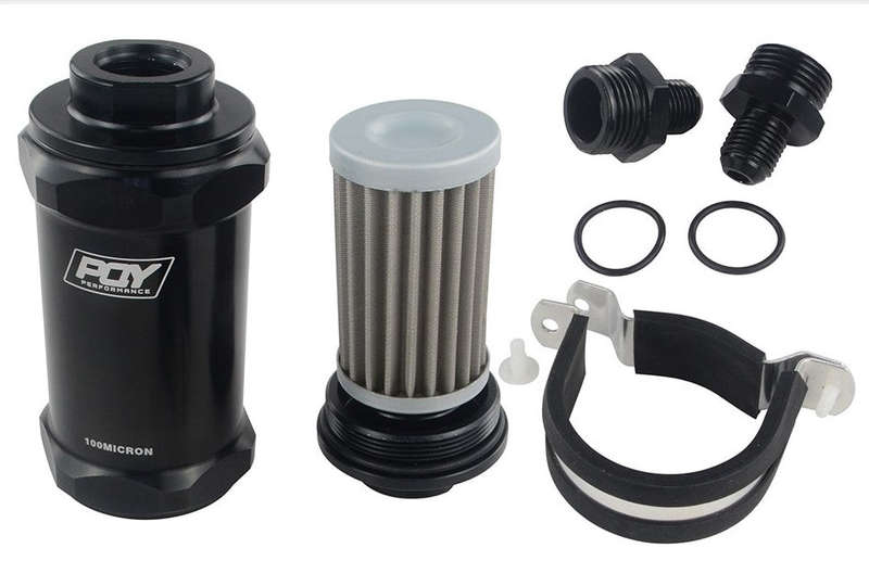 AN6 Inline Fuel Filter Compatible with E85 Ethanol