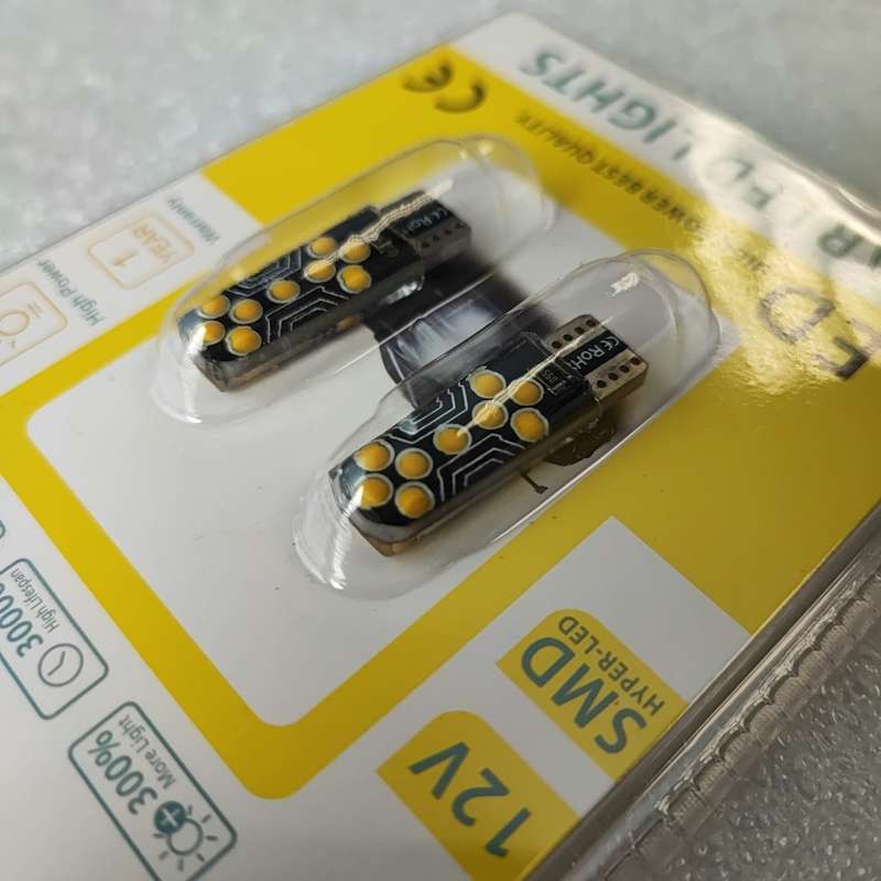 T10 18pc AMBER SMD Chip Car LED Bulb