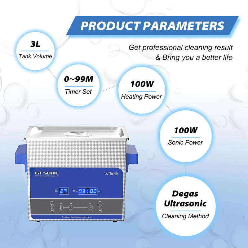 DEMO 3L 100W Ultrasonic Bath for Cleaning Jewelry