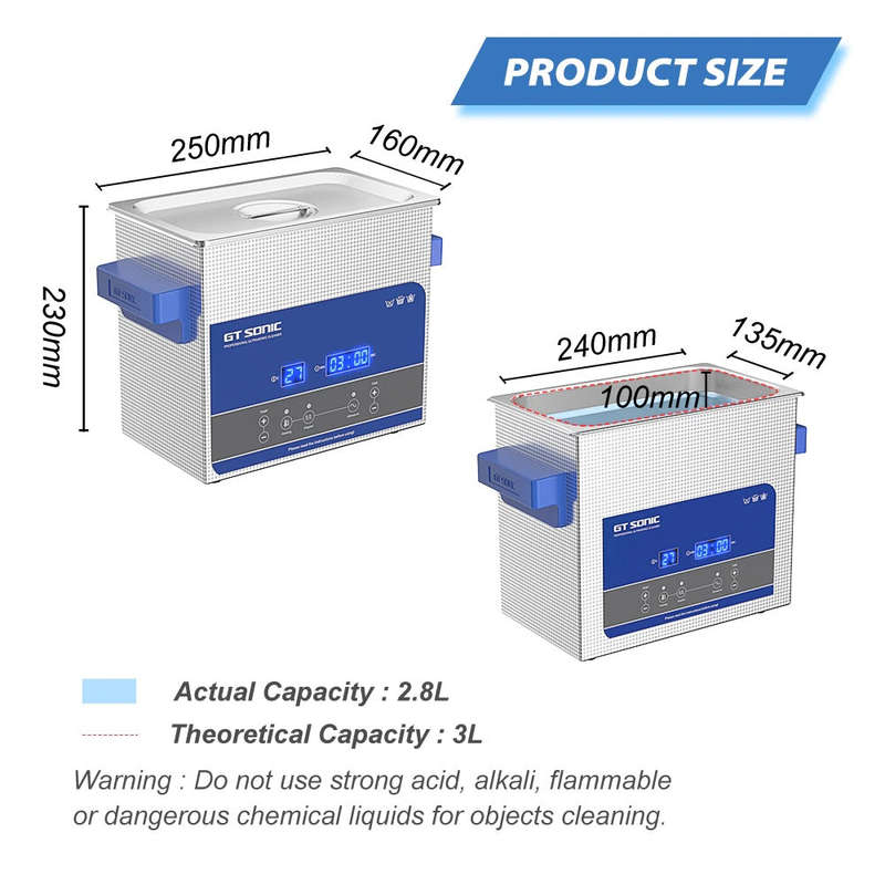 DEMO 3L 100W Ultrasonic Bath for Cleaning Jewelry