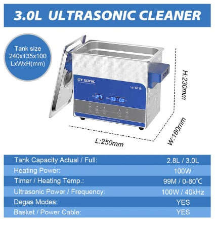 DEMO 3L 100W Ultrasonic Bath for Cleaning Jewelry