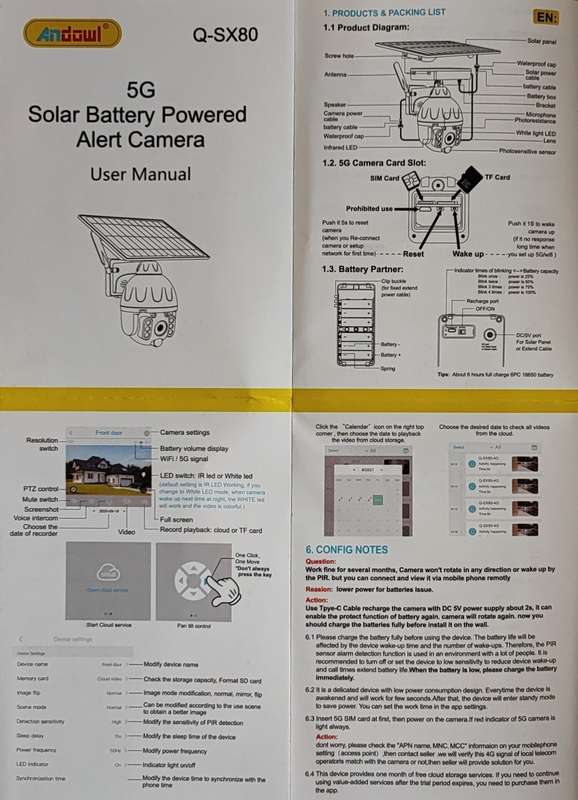 Andowl Q-SX80 Solar 4K HD Wifi+5G Outdoor Smart IP PTZ Camera - High-Quality Surveillance Camera ...