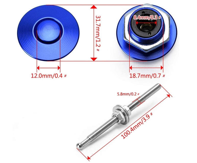 Enhance Your Vehicle with the 1.25" Universal JDM Push Button Billet Clip Kit