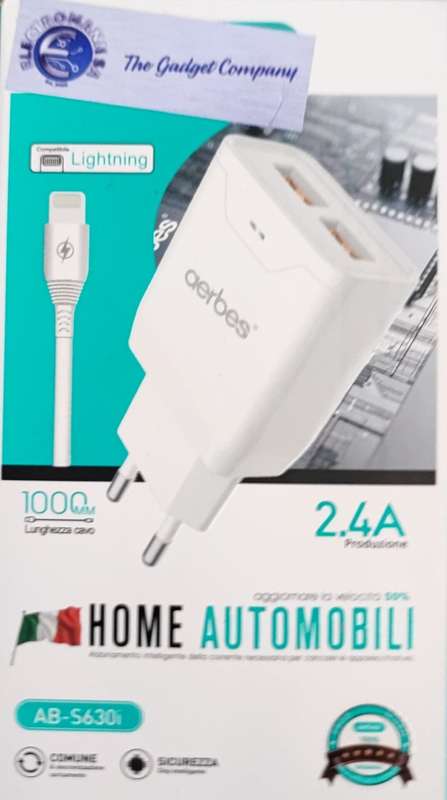 AERBES AB-S630i Dual USB 5v 2.4Amp for iPhone Fast Charging Wall Charger