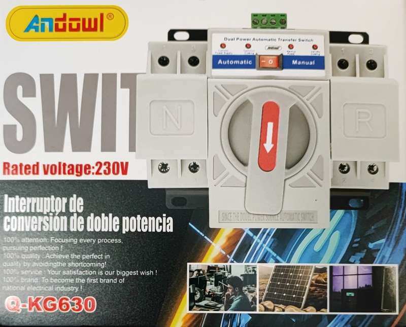 ANDOWL Q-KG630 63Amp 2 Pole AC220v Automatic Changeover Switch - Reliable and Efficient Power Tra...