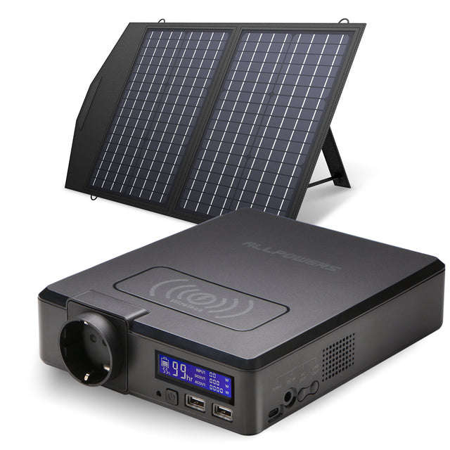 ALLPOWERS 200w 41600mah Solar Power Station Kit - Portable Solar Charging Solution for Outdoor En...