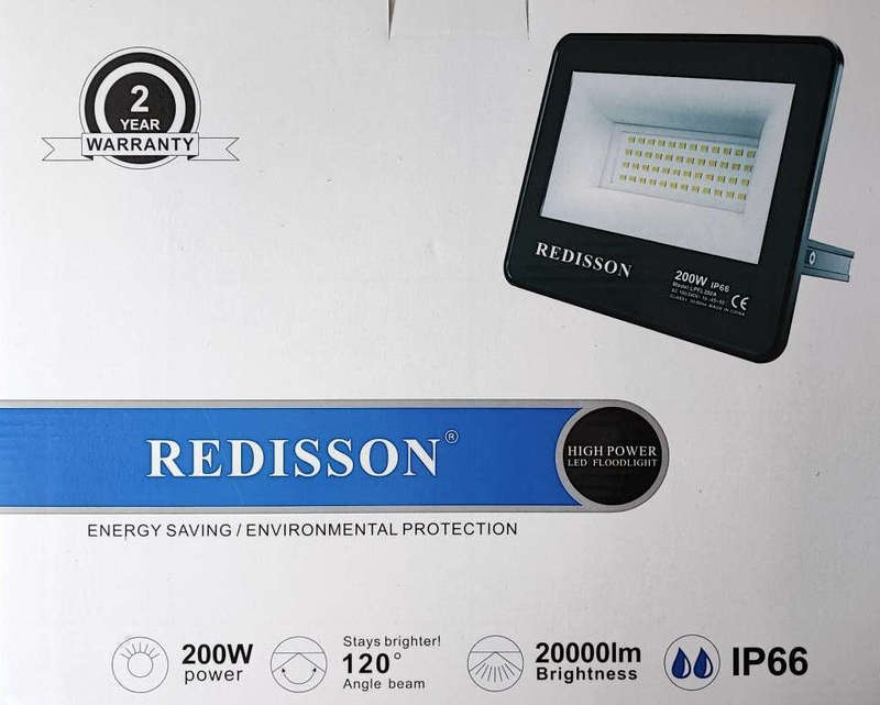 Redisson 200Watt 220v AC Outdoor LED Flood Light - High-Performance Illumination for Outdoor Spaces
