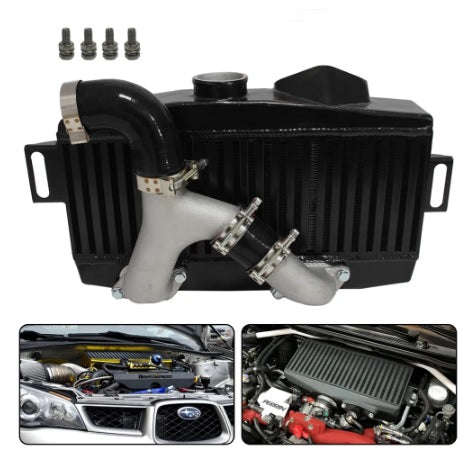 Top Mount Intercooler with Y Pipe Kit for 2008+ Subaru WRX/STI - Improve Cooling & Increase Horse...