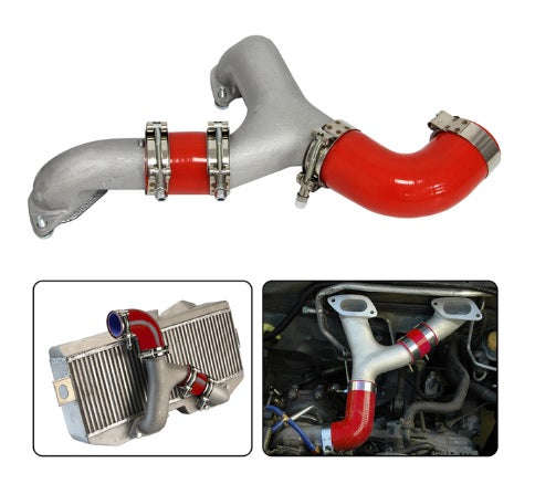Top Mount Intercooler Cast Aluminum Y-Pipe Kit for Subaru Impreza WRX/STI GD/GG 02-07 - Enhance E...