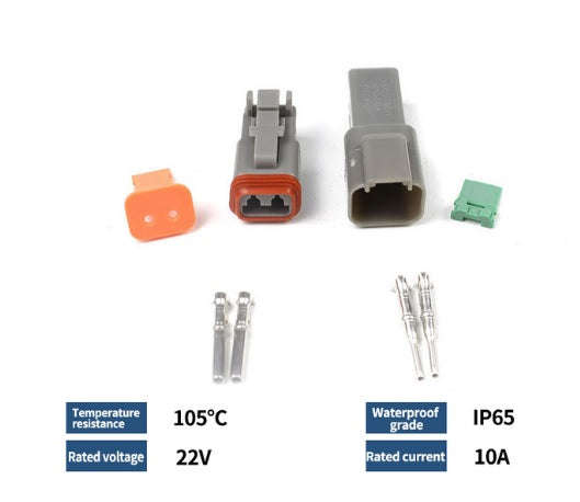 2 Pin Waterproof Deutsch Type Electrical Connector - Reliable and Durable Connector for Industria...