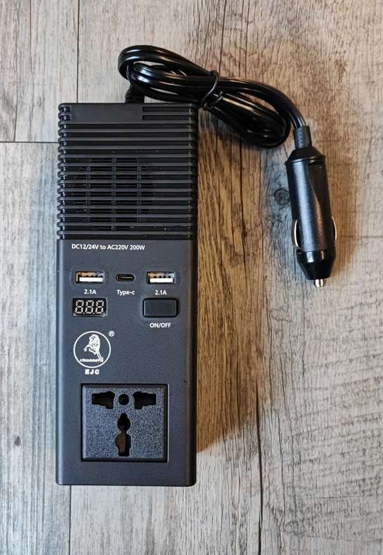EJC 200w 12v DC to 220v AC Car Power Inverter - Convert Your Car's Power into 220v AC Power On th...
