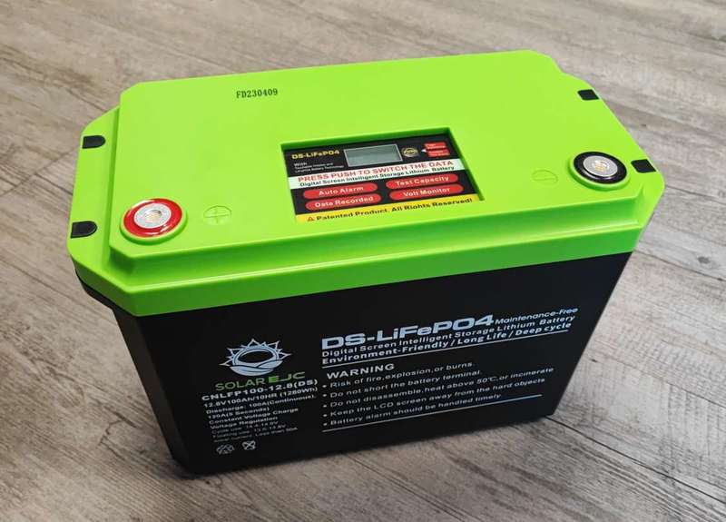 Solar EJC 100AH 12.8v 1.28kwh LiFePo4 Portable Battery - High-Capacity Lithium Iron Phosphate Bat...