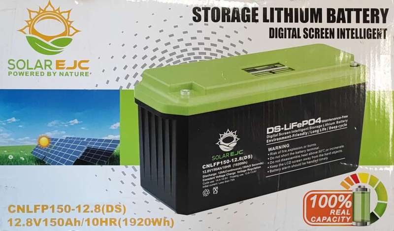Solar EJC 150AH 12.8v 1.92kwh LiFePo4 Portable Battery - Reliable Power Solution for Outdoor Adve...