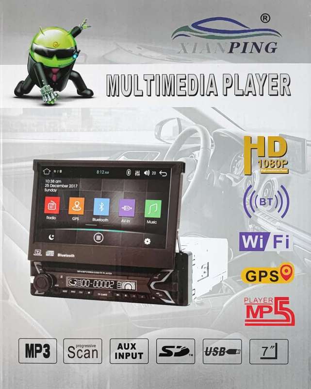 Android Single Din Pop-Up 7Inch MP5 1080P Touch Screen Car Multimedia System - Upgrade Your Car's...