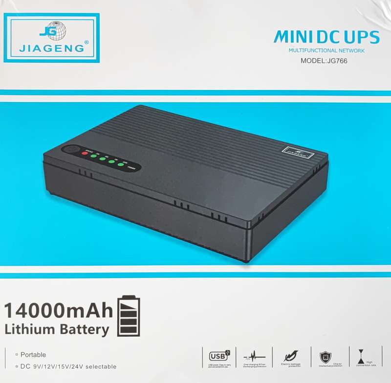 Jiageng 14000mah Portable Rechargeable Mini UPS  Compact and Powerful Backup Power Supply
