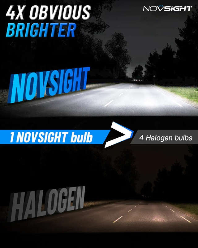 Novsight N61T General Series H4/9003 60W 13000LM DUAL Color LED Headlight Kit - Improved Visibili...