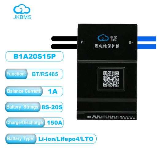 JK 1Amp Active Balance Smart BMS 20S15P 150A - High-Quality Battery Management System for Lifepo4...