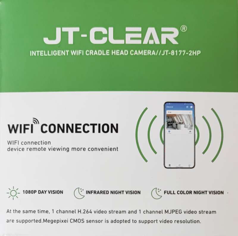 JT-CLEAR 2MP HD Wifi Intelligent Cradle Head Smart Camera - High-Quality Surveillance Camera with...