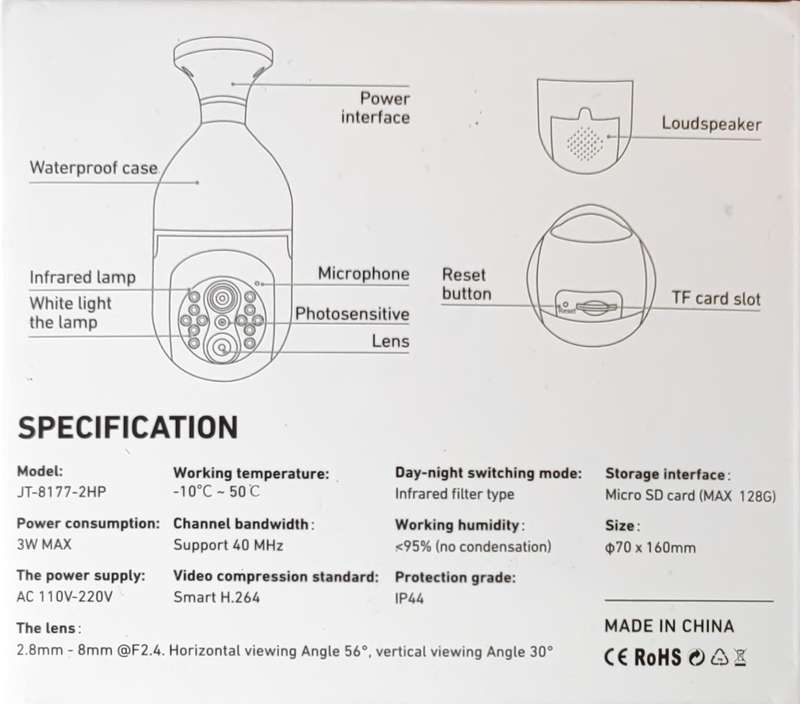 JT-CLEAR 2MP HD Wifi Intelligent Cradle Head Smart Camera - High-Quality Surveillance Camera with...
