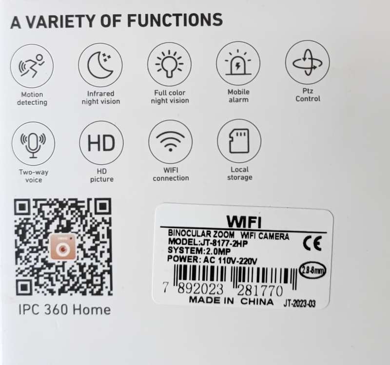 JT-CLEAR 2MP HD Wifi Intelligent Cradle Head Smart Camera - High-Quality Surveillance Camera with...