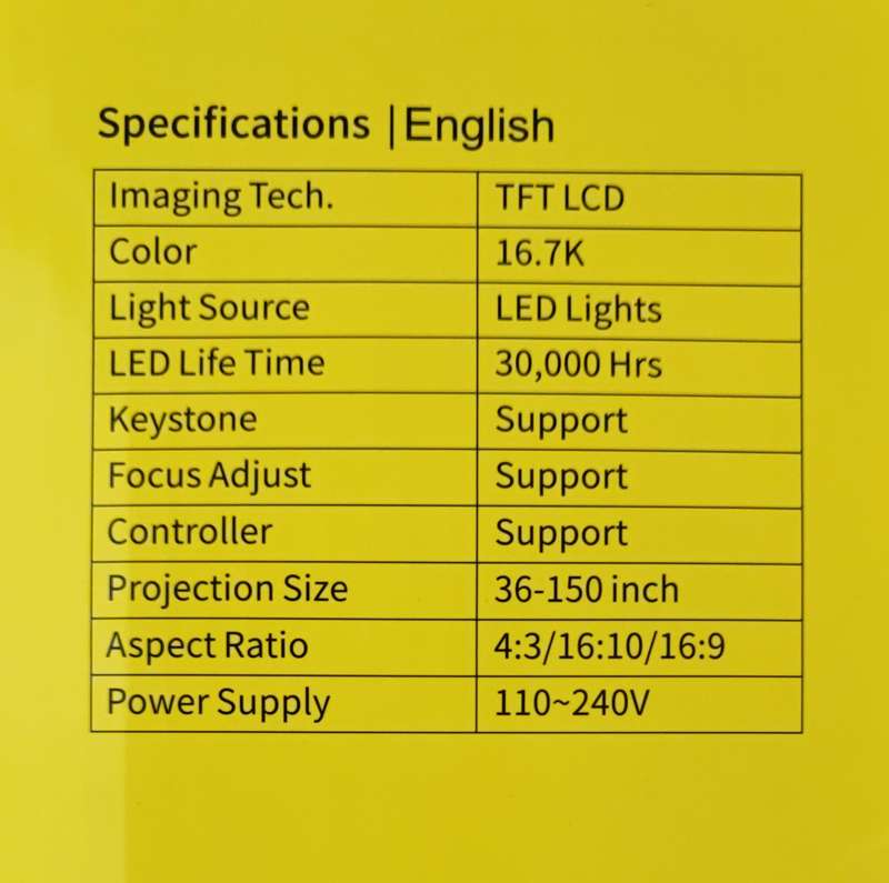 Andowl Q-A16B Ultra HD WiFi Mirroring LED Projector - Stunning Visuals in Ultra HD Resolution wit...