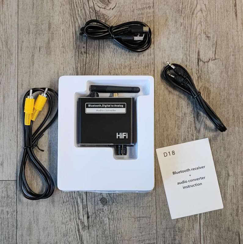 D18 Wireless Bluetooth Digital Fiber Coaxial Audio Converter - Stream Wireless Audio to Your Home...