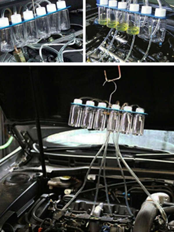Diesel Injector Flow Meter Test Kit with 6 Cylinder Common Rail Adaptor and Leak Off Fuel Diagnos...