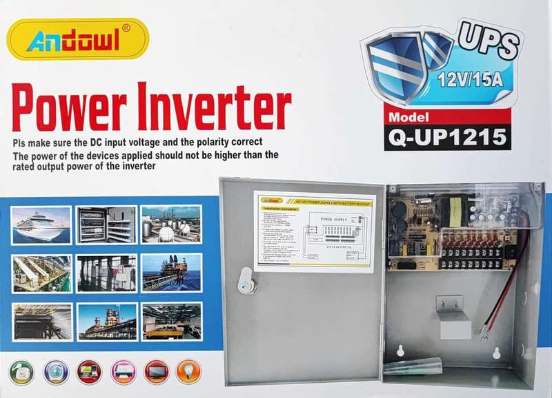 ANDOWL Q-UP1215 12v 15 Amp Power Supply UPS Backup - Uninterrupted Power for Electronics
