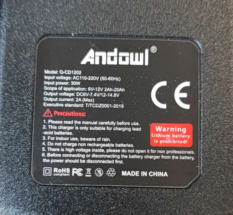 ANDOWL Q-DC1202 6v/12v 2Amp Intelligent Pulse Repair Battery Charger - Restore and Maintain Batte...