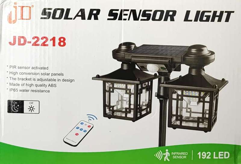 JD-2218 192LED Chip Solar Motion Sensing Remote Controlled Outdoor Light - Bright and Efficient O...
