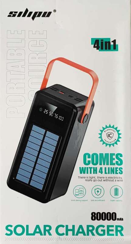 Silipu HUGE CAPACITY 40000mAh 296wh Quad 2.4A USB SOLAR Power Bank and Mobile Phone Charger - Cha...