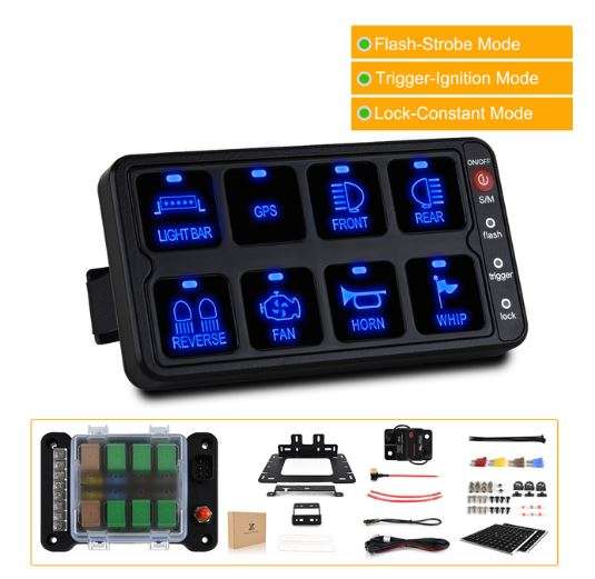 8 Way Touch Control Waterproof Switch Panel - Versatile and Reliable Solution for Marine and Outd...