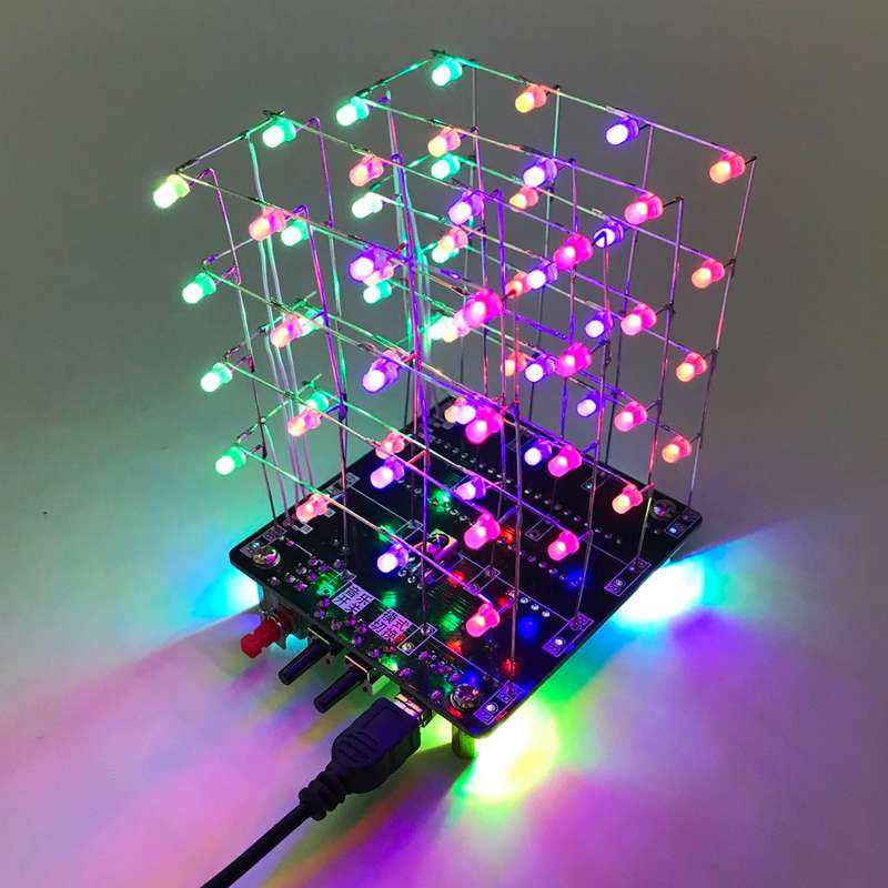 DIY LED Electronic Colorful RGB Music Light Tower Kit with 3D Animation - Create Your Own Tower o...