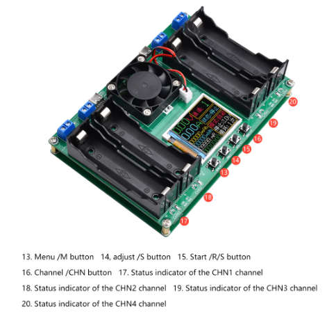 4 Ports 18650 Battery Capacity Type-C Tester Module MAh MWh