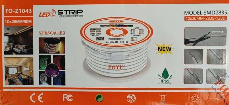 FOYU 50m Heavy Duty Neon Flexible SMD2835 Led Chip LED Weatherproof Rope Light Strip Roll