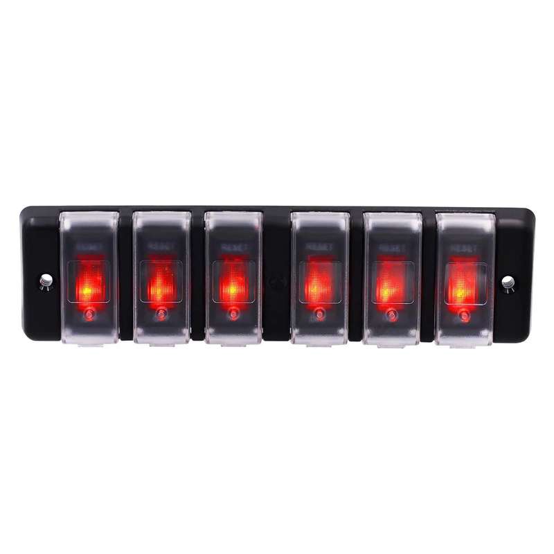 8 Gang DC 12V Splashproof Rocker Circuit Breaker Panel - Durable and Versatile Electrical Panel f...