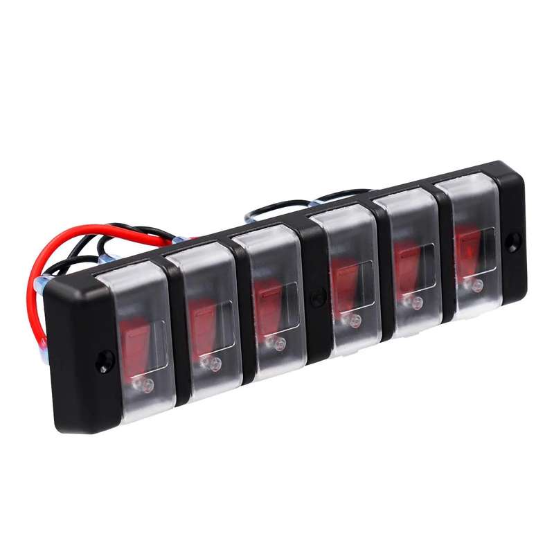 8 Gang DC 12V Splashproof Rocker Circuit Breaker Panel - Durable and Versatile Electrical Panel f...