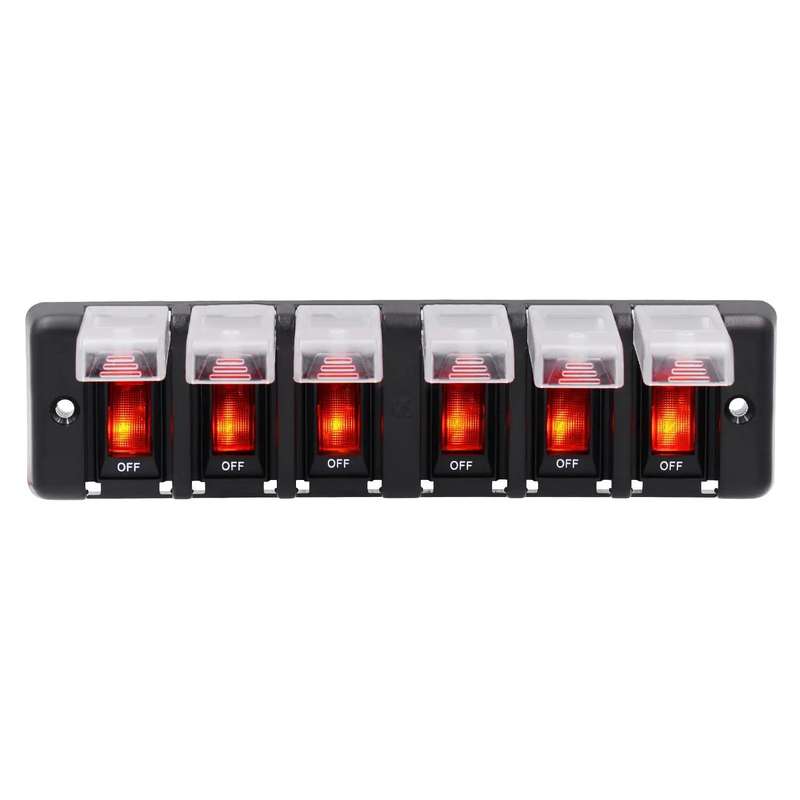 8 Gang DC 12V Splashproof Rocker Circuit Breaker Panel - Durable and Versatile Electrical Panel f...