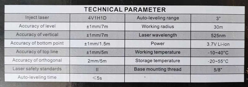 SHIND High Quality 30Meter 5 Beam 4V1H1D Laser Level - Versatile and Accurate Tool for Leveling a...