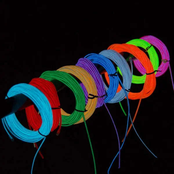 5M 12V Flexible Neon EL Wire Light Strip  Ideal for Customizable Vibrant Lighting