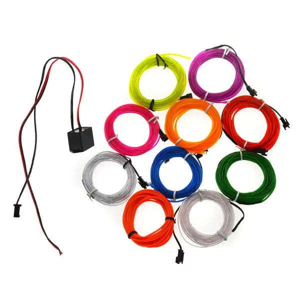 5M 12V Flexible Neon EL Wire Light Strip  Ideal for Customizable Vibrant Lighting