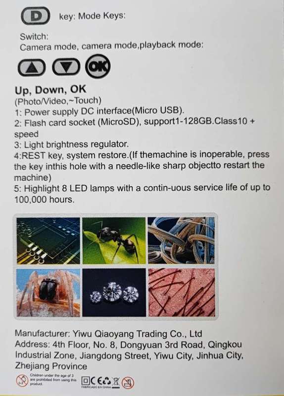 ANDOWL Q-XW51 1000x 1080p Portable Rechargeable Digital Microscope