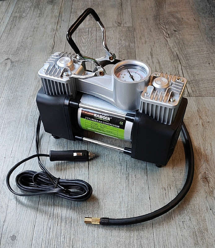 RAIBOER 12VDC 150PSI 70Lit/Min Dual Cylinder Air Compressor and Tool Set - Fast and Efficient Inf...